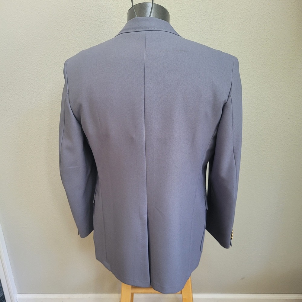 Oakton Gray Two Button Blazer Sportcoat 44R Jacket Perma Press - Picture 9 of 13